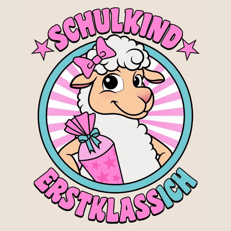Schulkind Erstklassich Schäfchen Einschulung
