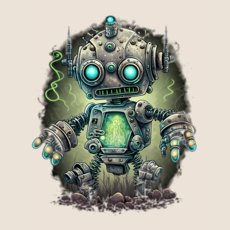 Neon Steampunk Roboter