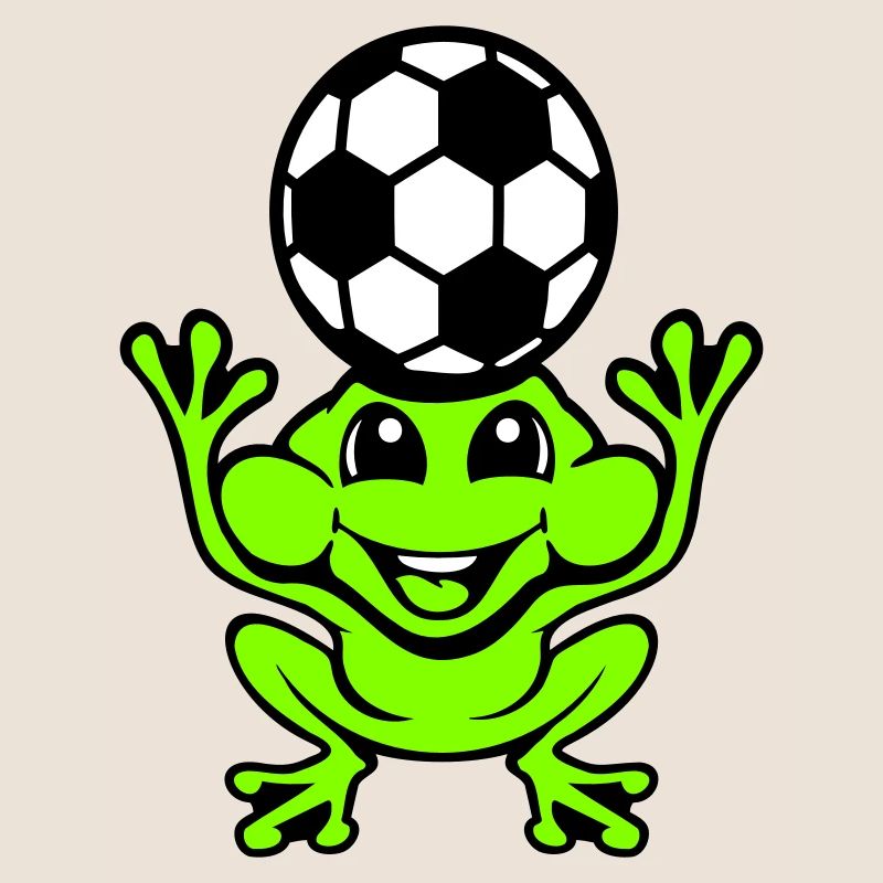 Frog Soccer Header Ball Playing Toad