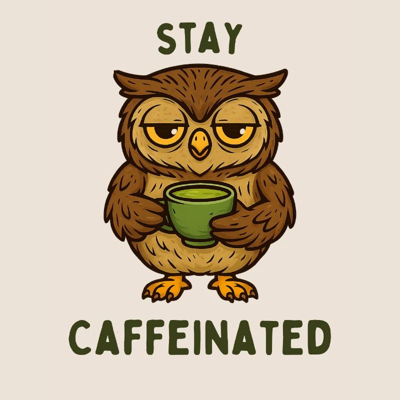 Bleib Kaffeiniert – Eulenmotiv