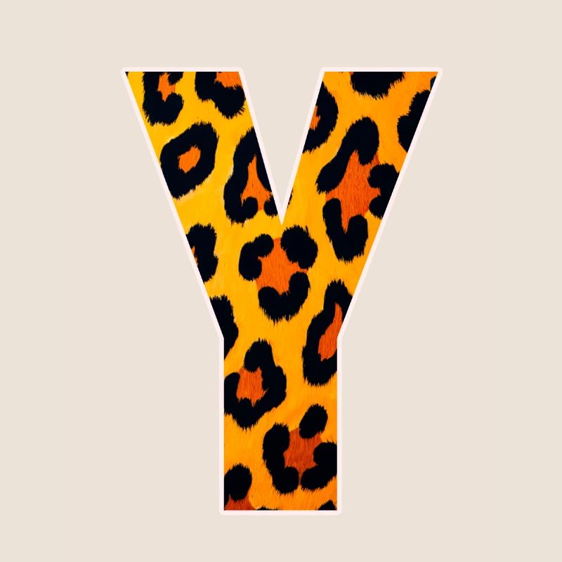 Leopard Y Letter Print