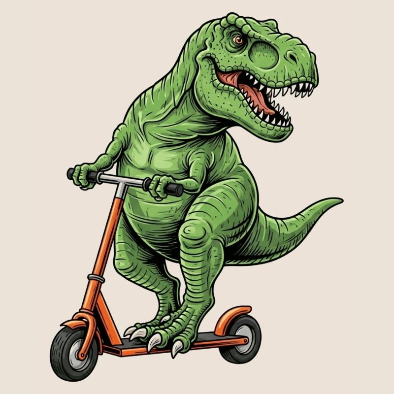 Dinosaurier-Roller T-Rex auf Scooter-Geschenken