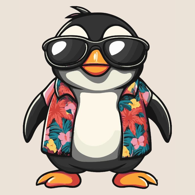Pinguin Comic Urlaub