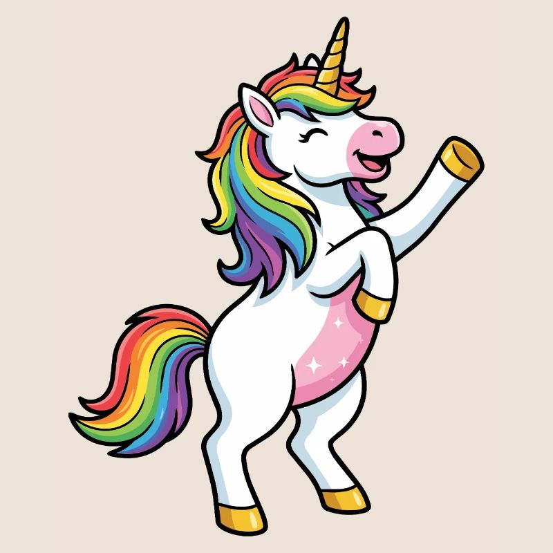 Regenbogen-Einhorntanz