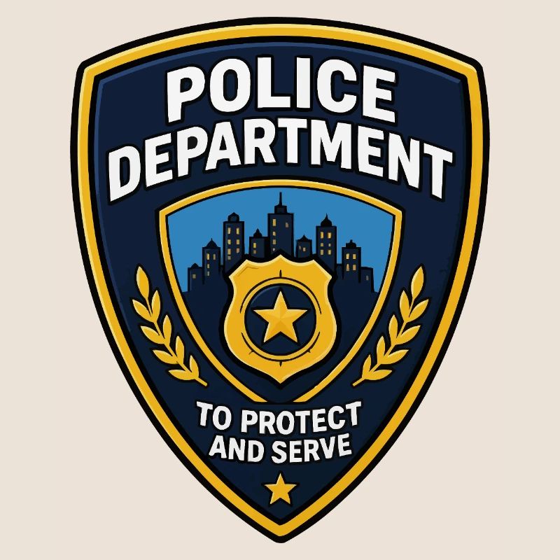 Polizei Abzeichen Patch Stadt Skyline