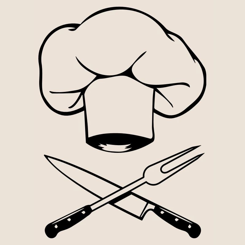 kochen kochmütze messer gabel design