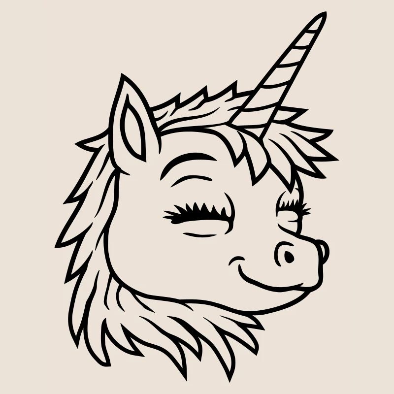 Gesicht glückliches Einhorn Comic
