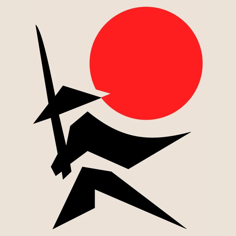 Image abstraite avec samouraï rouge noir