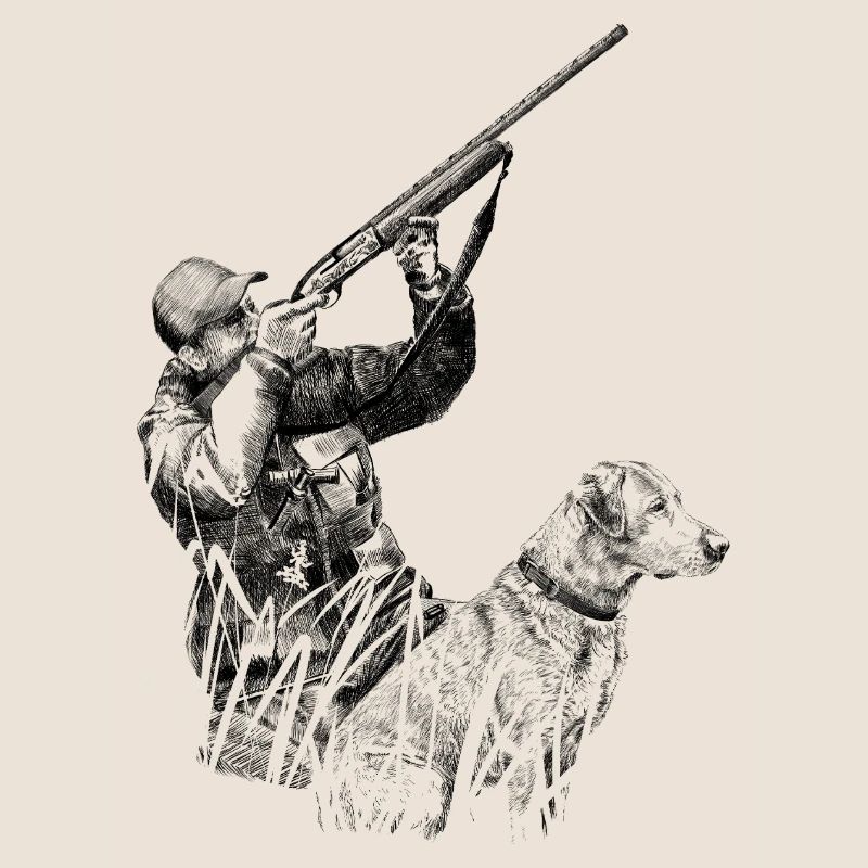 Jäger mit Hund