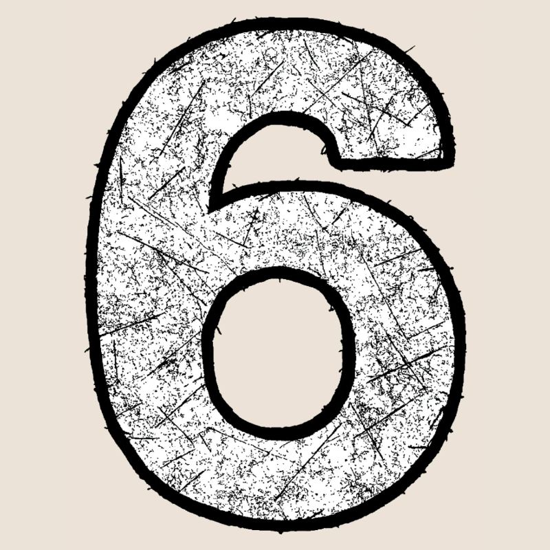 Six digits with scratch texture
