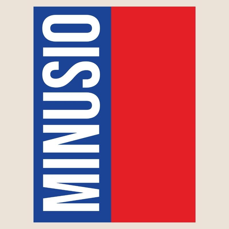 Minusio Vertical Typography Blue Red