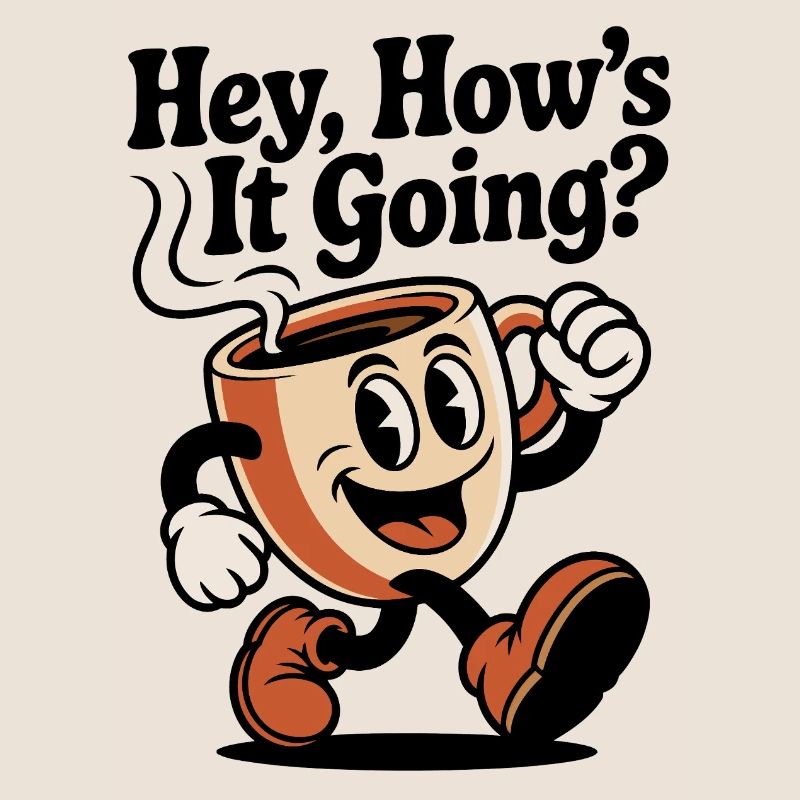 Laufender Kaffeebecher Mascot