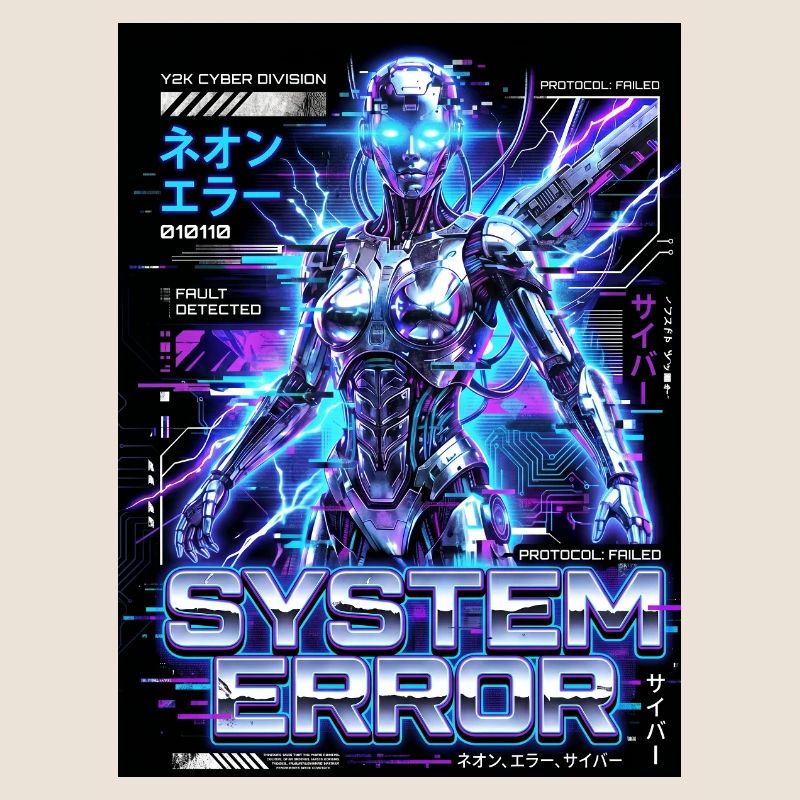 System Error Neon Cyborg