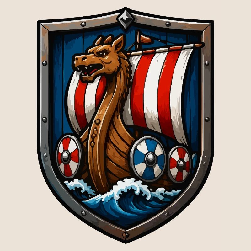 Wikinger Drachenboot Schild