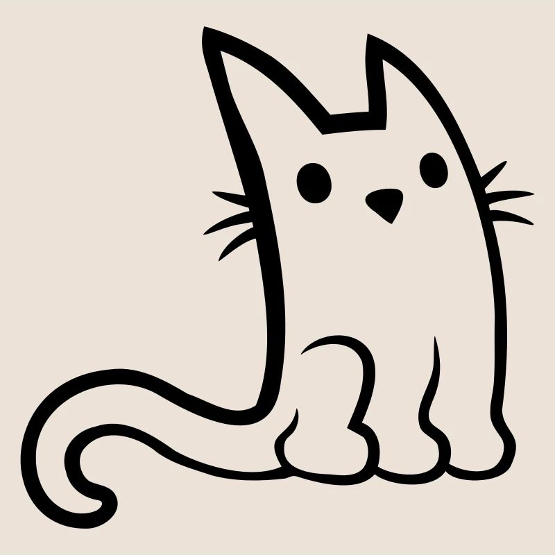 Petit chat assis mignon