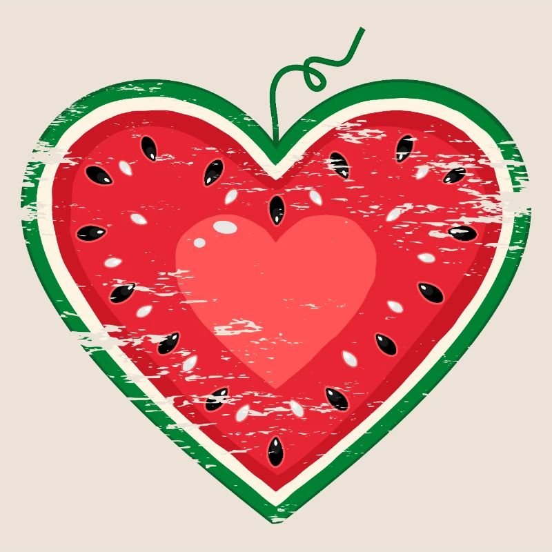 Coeur design pastèque utilisé