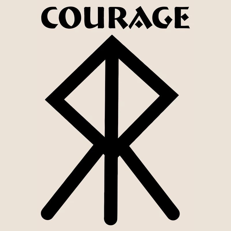 Courage Wikingerrune mit Text COURAGE