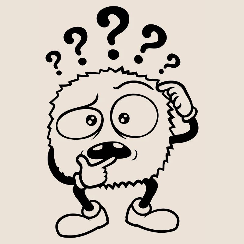 Doubtful question mark skeptical monster