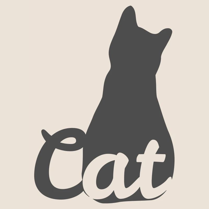 Katzen-Silhouette mit Cat-Text