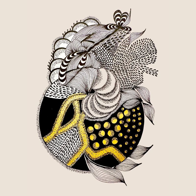 Fish pattern with gold accent