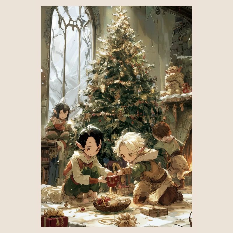 Kinder mit einem Feenbaum