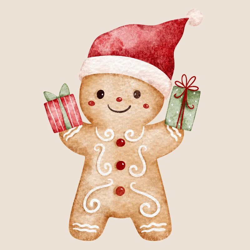 Lebkuchenmann mit Geschenken