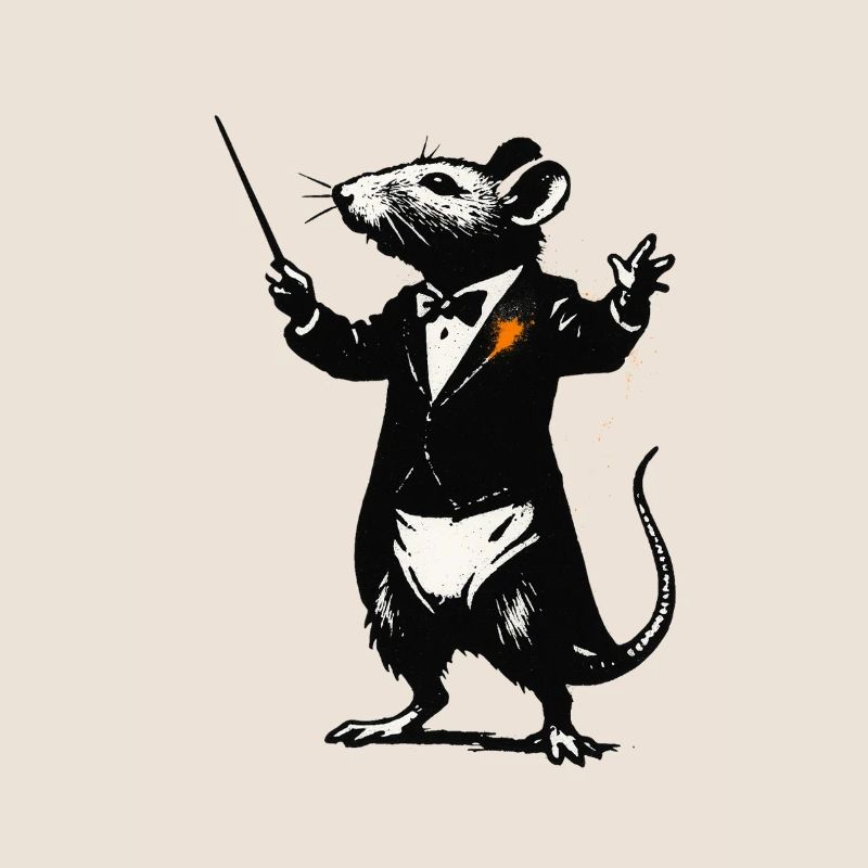 Ratte Dirigent im Smoking