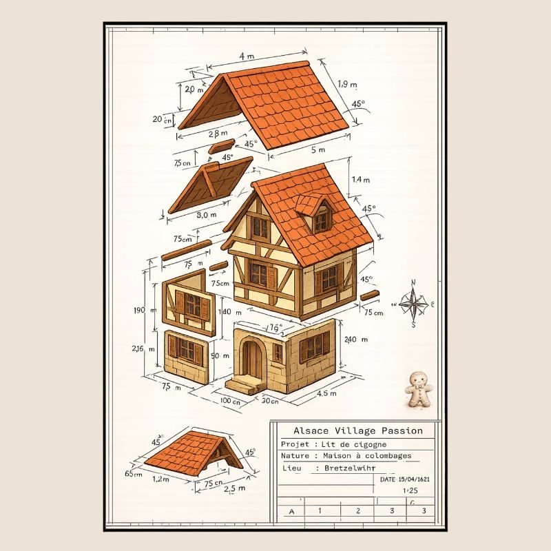 Maison colombages Alsacienne plan architecte 