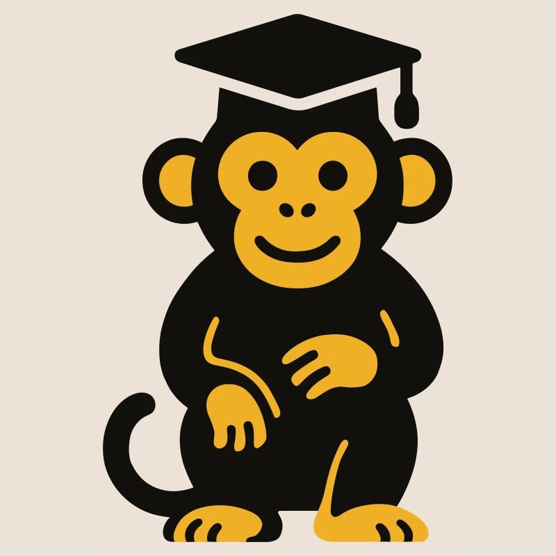 Graduation Monkey Icon Tee