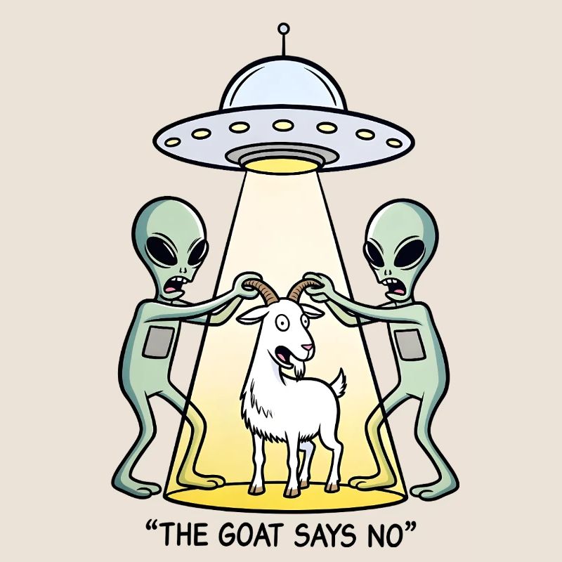 Funny Alien Kidnapping Goat