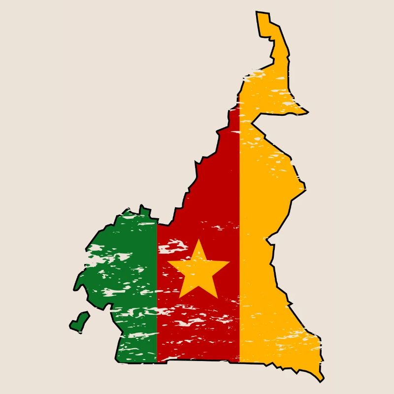 Cameroon Flag Map used