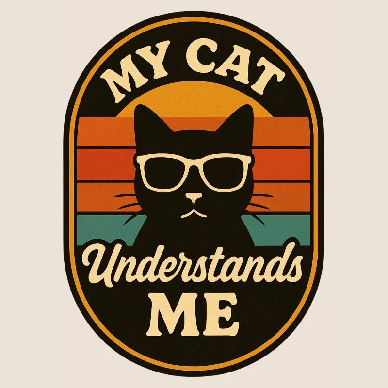 Logo rétro de mon chat qui me comprend