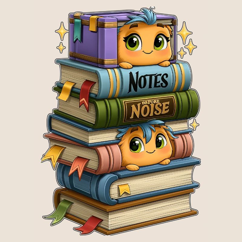 Book Stack with Birds