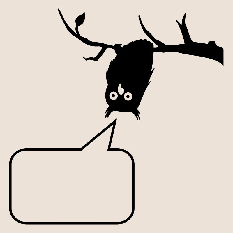 funny owl with empty speech bubble