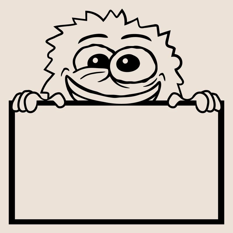 Comic Monster hinter Mauer