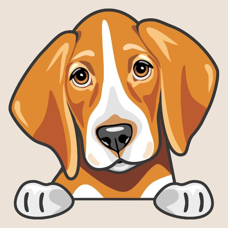 Coup d’œil mignon foxhound triste