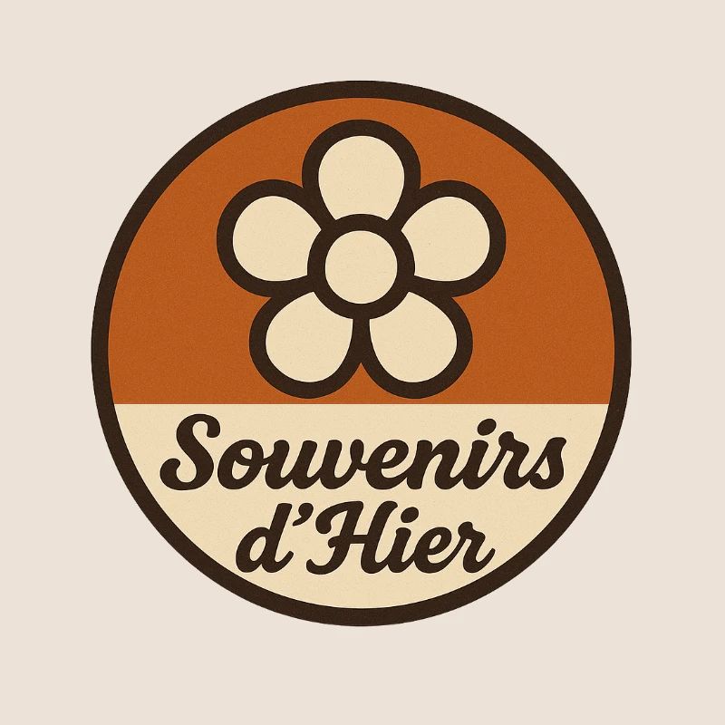 70s style badge (floral pattern)