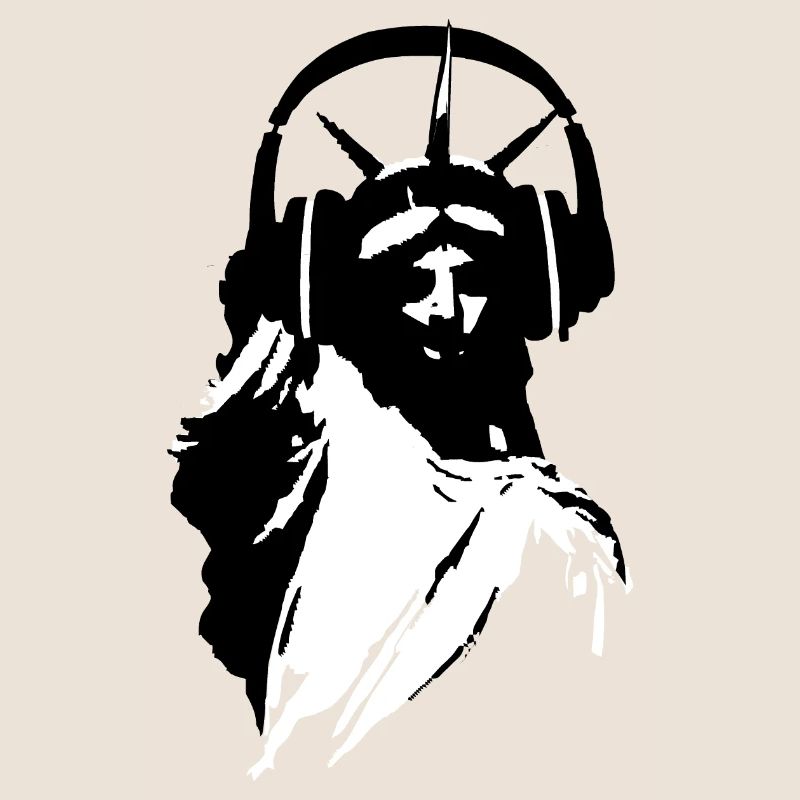 DJ Freiheitsstatue mit Kopfhörer