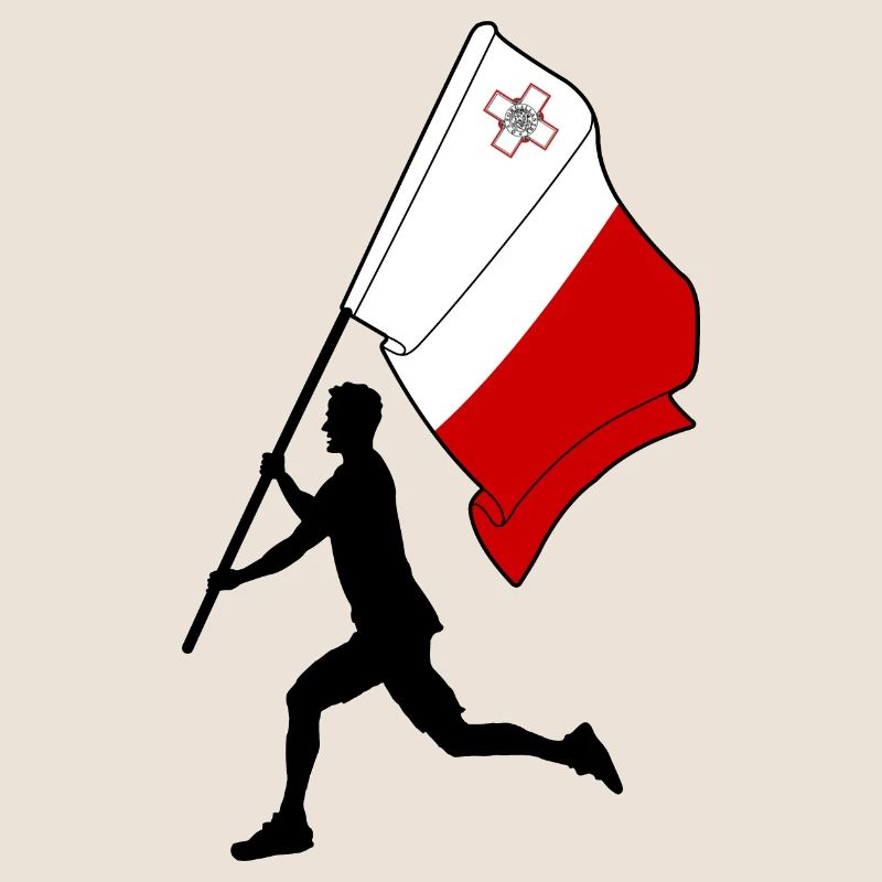 Flagge Malta Mann läuft