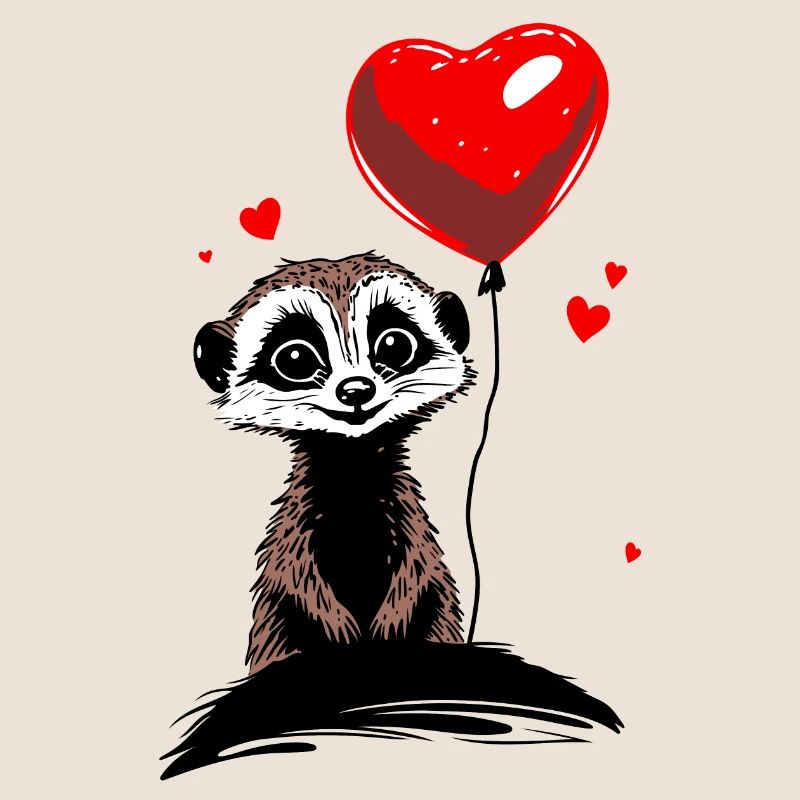Erdmännchen Herz Luftballon - Heartful Creatures