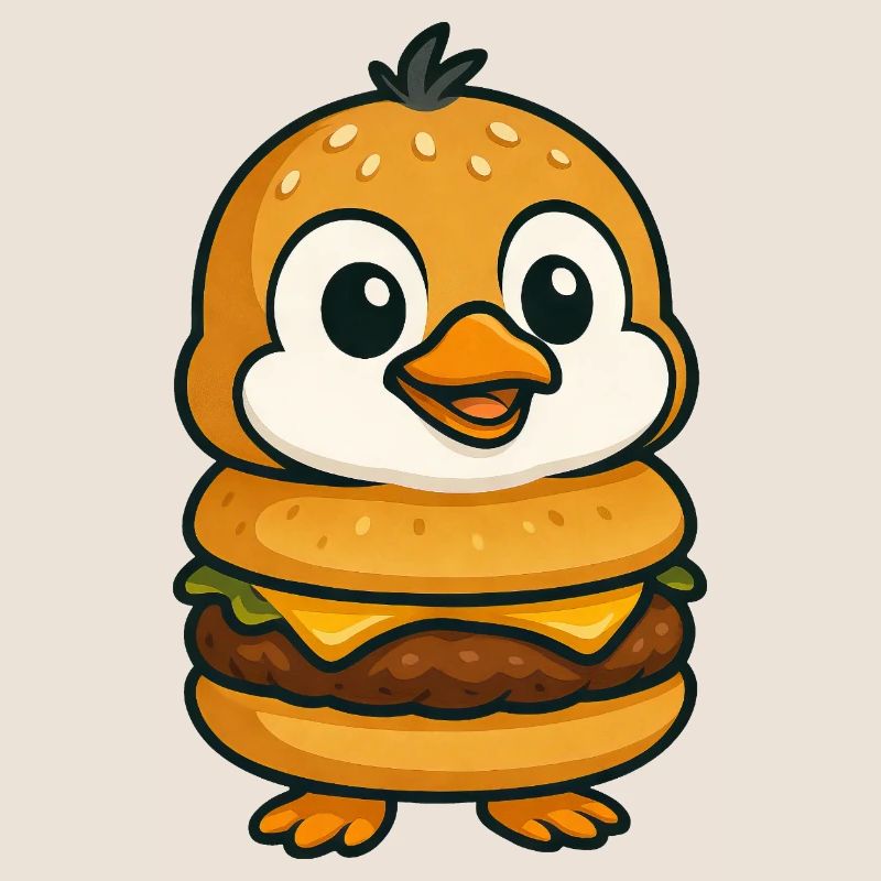 Drôle de pingouin burger Cheeseburger Créature mythique