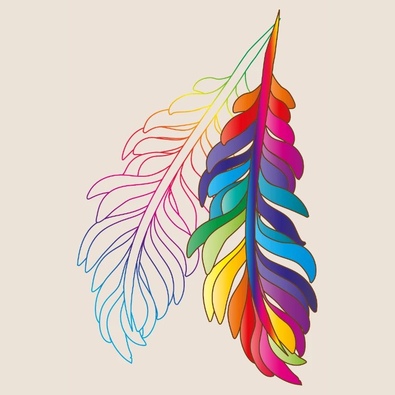 Regenbogenfedern – farbenfrohes Boho-Design