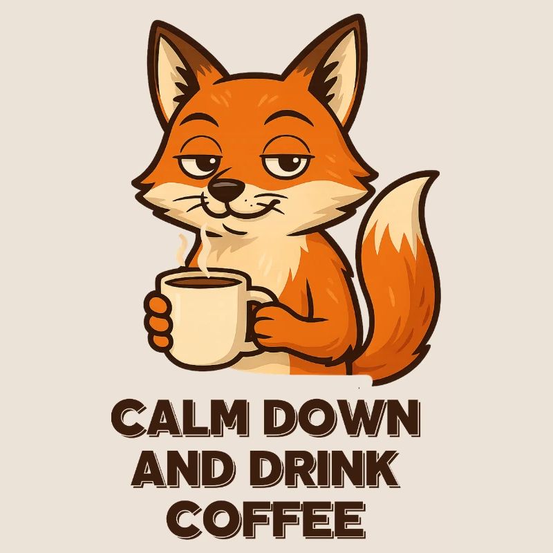 Coffee Fox Chill Mode Espresso Design Animals