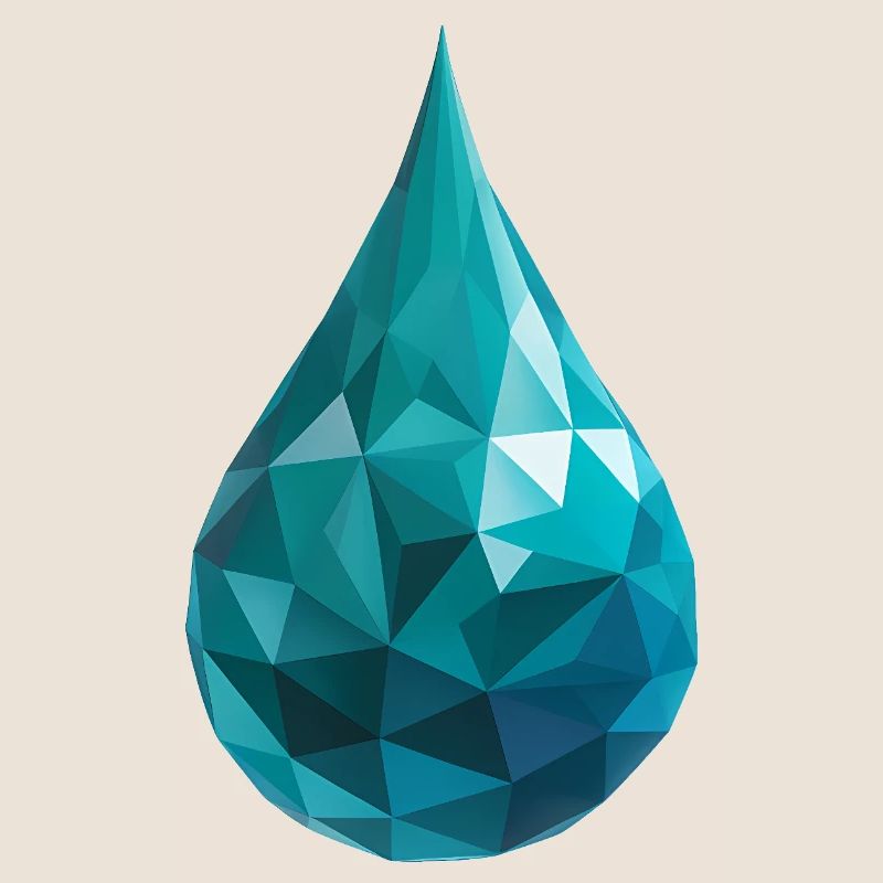 Wassertropfen - Cooles Low Poly Logo