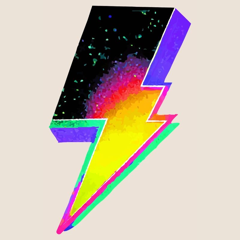 Neon-Regenbogen-Blitz-Emblem
