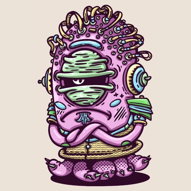 Créature extraterrestre rose de l’espace