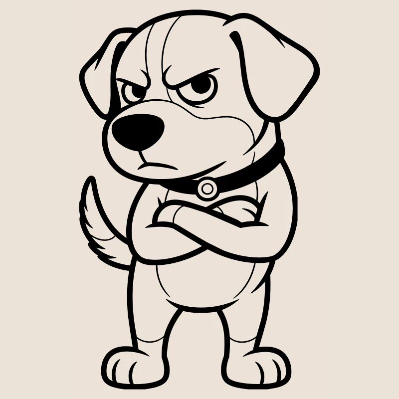 grumpy dog