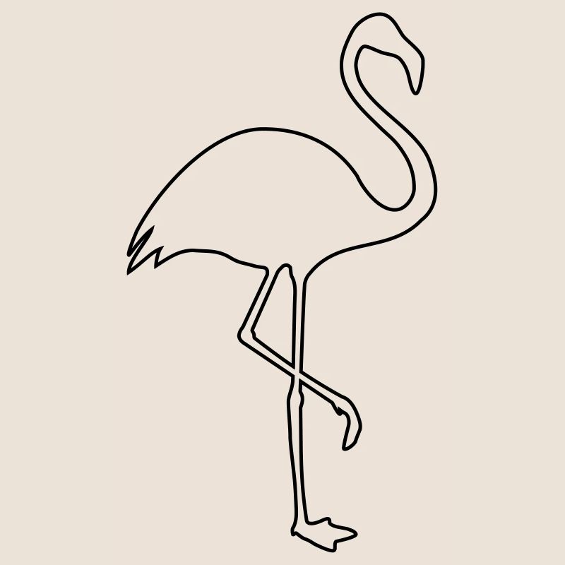Flamingo silhouette été soleil plage
