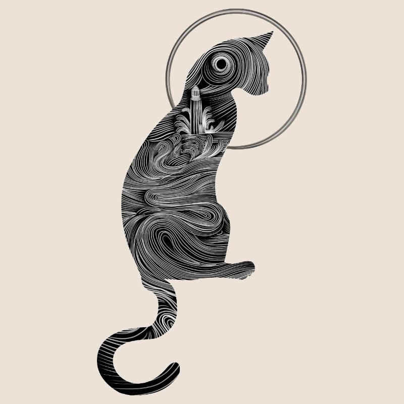 Abstract Oceanic Cat