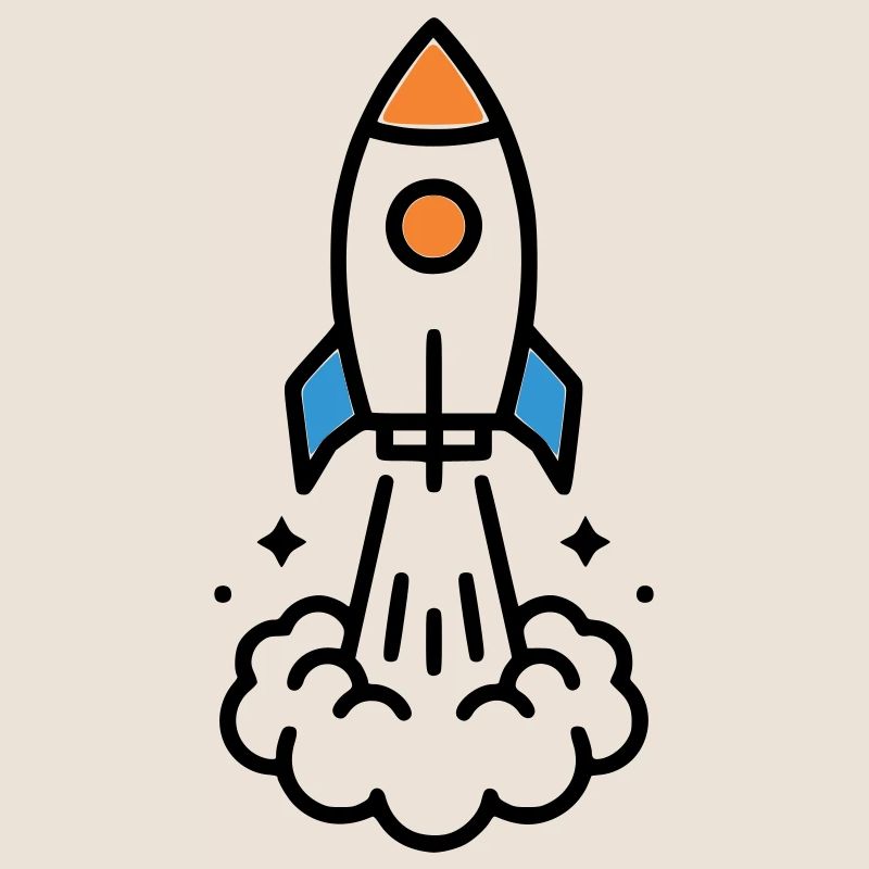 Comic spatial Rocket Launch